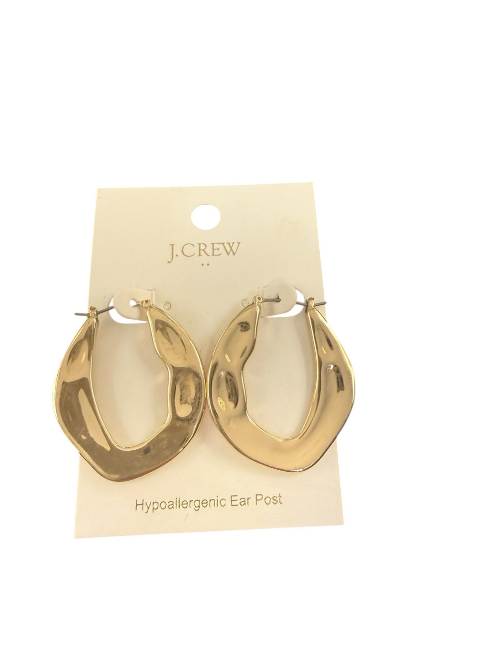 J. Crew Sculpted Gold Irregular Hoop Earrings